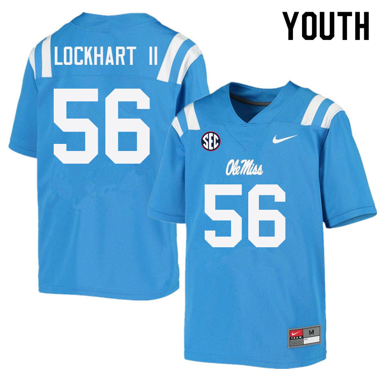 Youth #56 Danny Lockhart II Ole Miss Rebels College Football Jerseys Sale-Power Blue